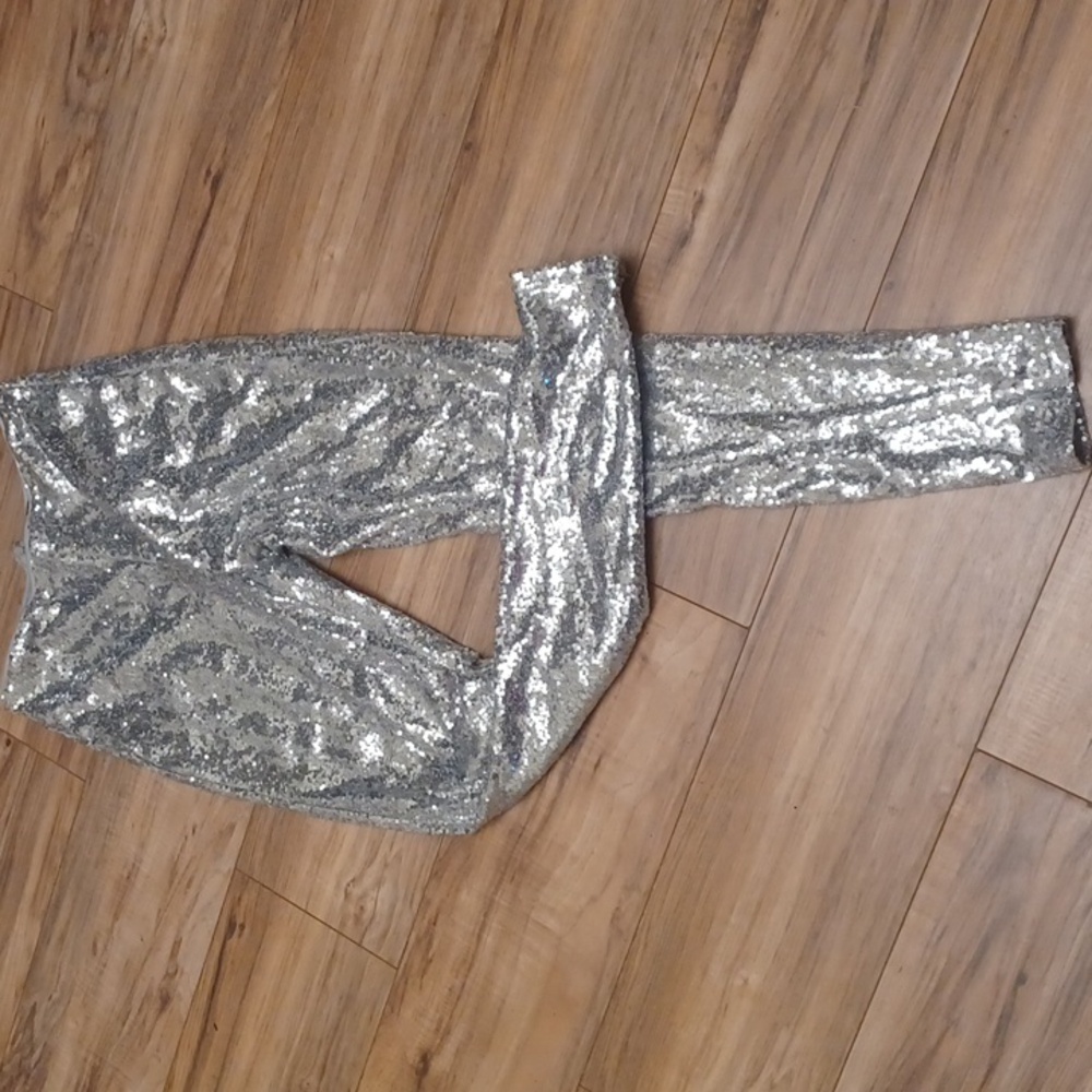 Silver Sequin Leggings pants
